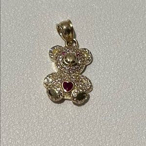 Real 10K Gold Teddy Bear Pendant